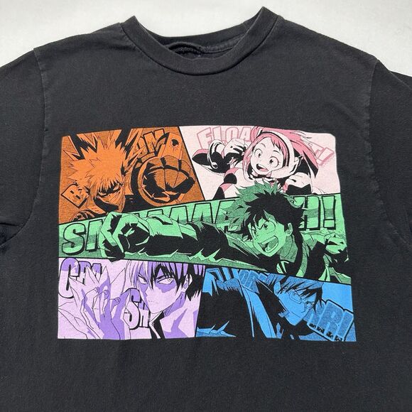 My Hero Academia Adult Small Black Anime Graphic T Shirt Short Sleeve Funimation - Picture 2 of 12